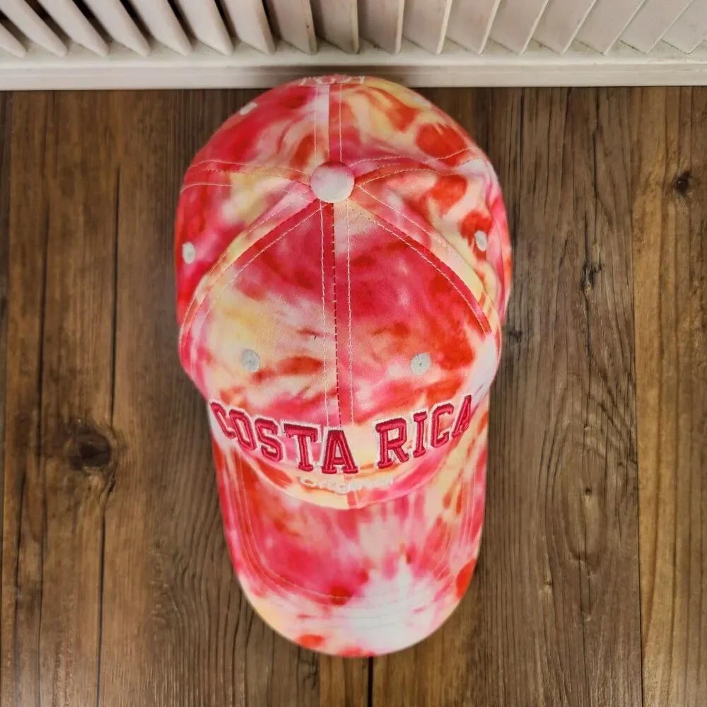 Robin Ruth Costa Rica Tie Dye Hat Pink Pura Vida Designer Baseball Cap Tropical